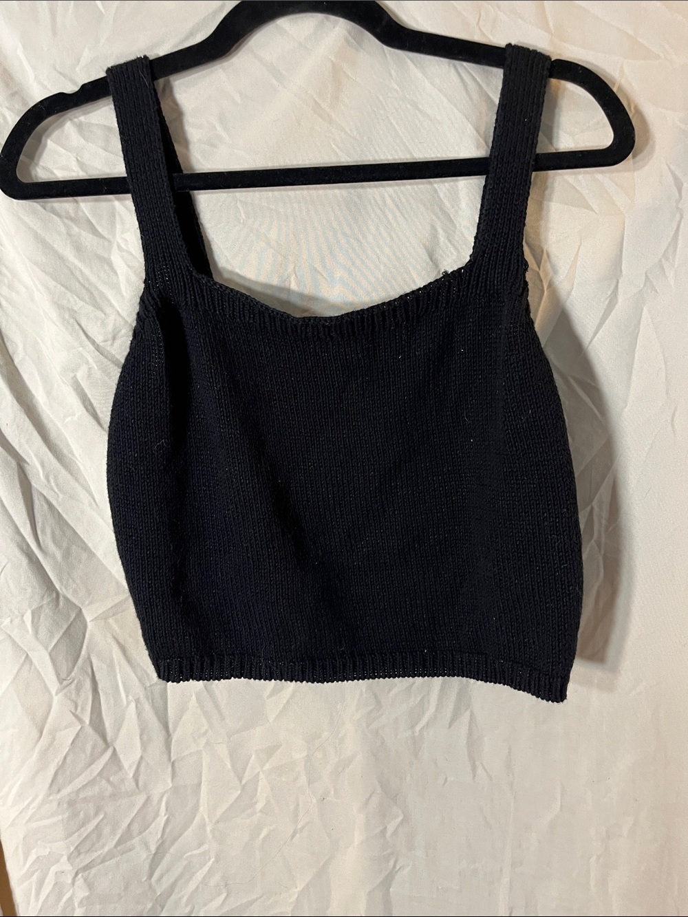 NIC+ZOE Black Knit Crop Tank